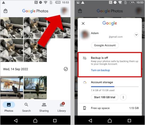 Backup di foto Google Foto