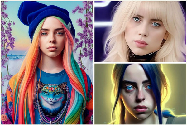 Billie Eilish AI művészeti példa