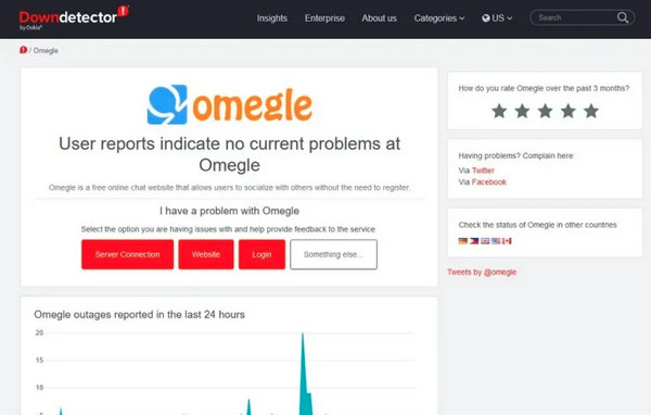 Kiểm tra Server Fix lỗi Omegle