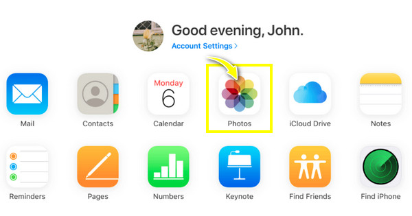 iCloud בחר תמונות