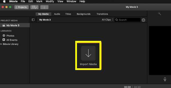 iMovie Import Media