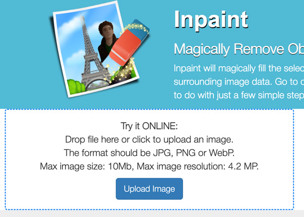 เปิดเว็บไซต์ Inpaint