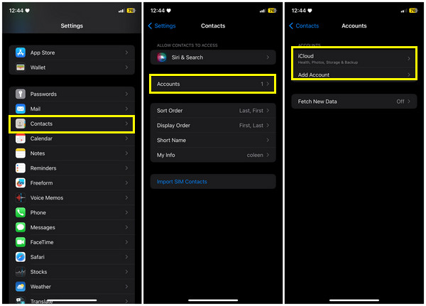 Latest Set iCloud as Default Account