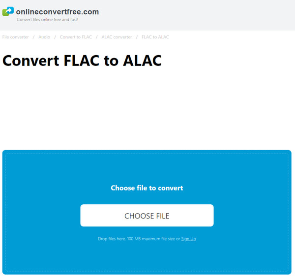 OnlineConvertFree FLAC ל- iTunes