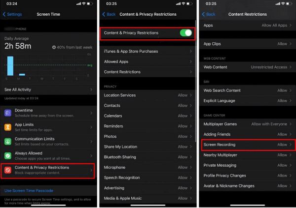 Screen Recording Privacy Restrictions