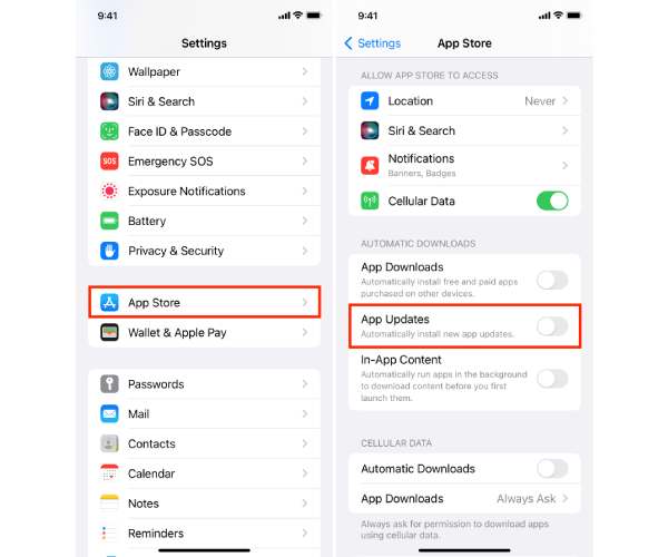 Turn Off Automatic App Download iPhone