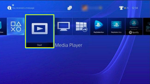 Kliknij opcję Odtwarzacz multimedialny PS4
