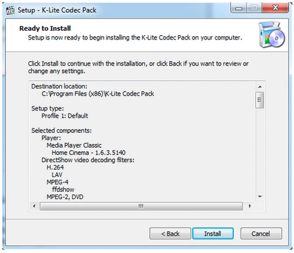 Codec Pack Installation