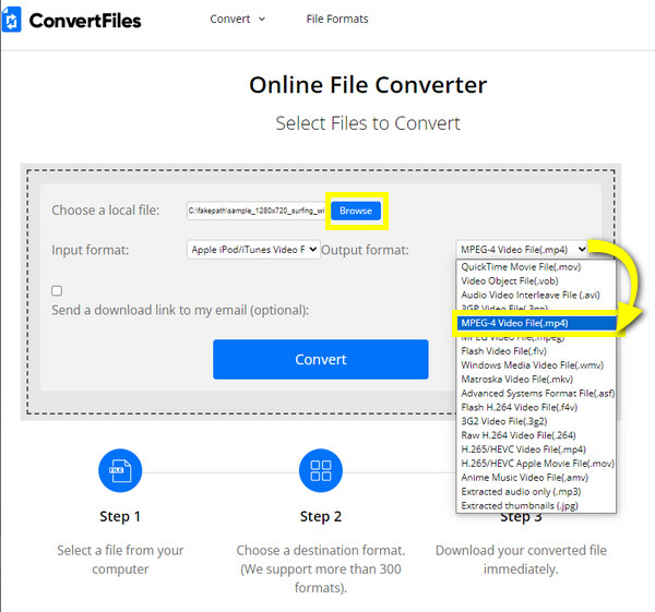 ConvertFiles Convert to M4V to MP4