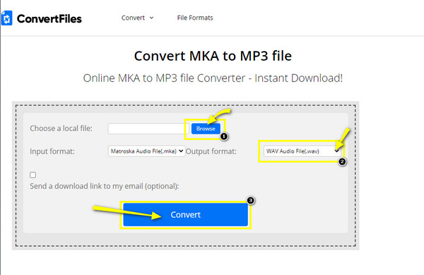 ConvertFiles המרת MKA ל-MP3 