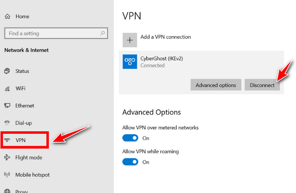 Déconnecter le VPN