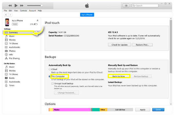 iTunes Sync iPhone Mesajları