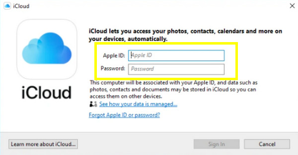 Avvia iCloud