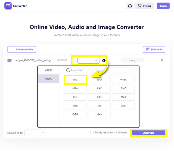 Media IO Converter DAT para MP3