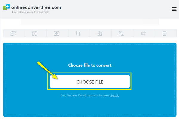 OnlineConvertFree Datei auswählen