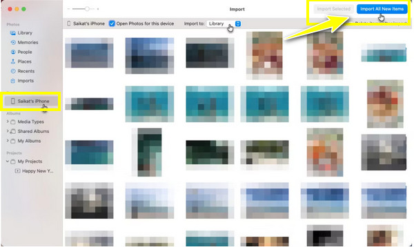 照片应用程序将照片从 iPhone 传输到 Mac