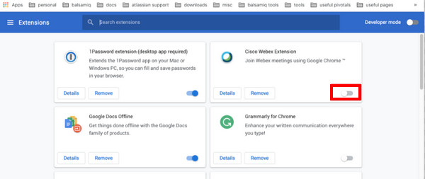 Turn Off Extensions