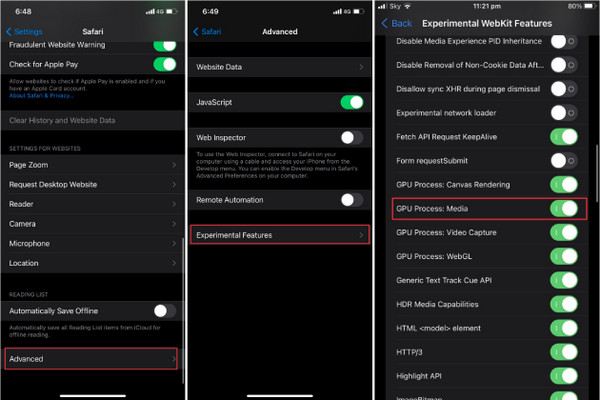 Désactivez le processus GPU : média