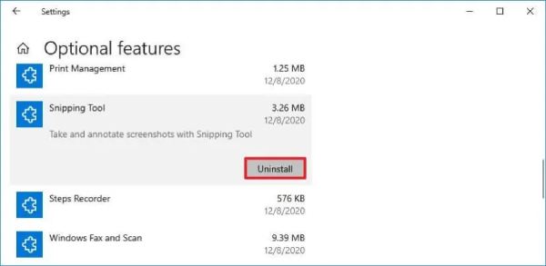 Dezinstalați Instrumentul Snipping Windows 11