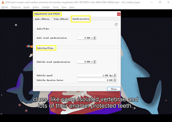 סנכרון כתוביות של Windows VLC