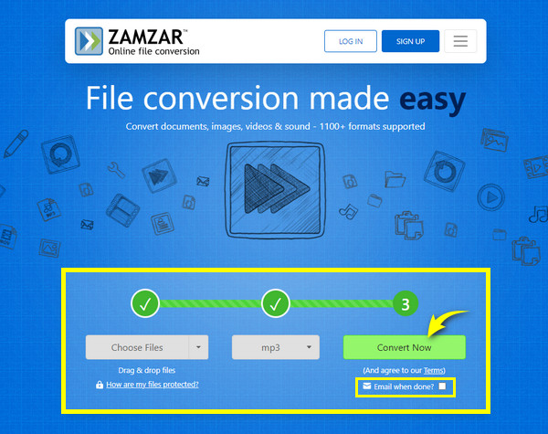 ZamZar TS को MP3 में कनवर्ट करें
