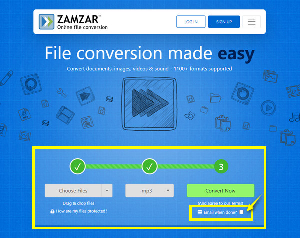 ZamZar DAT เป็น MP3