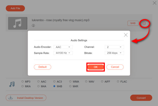 Anyrec Online 修改音频设置