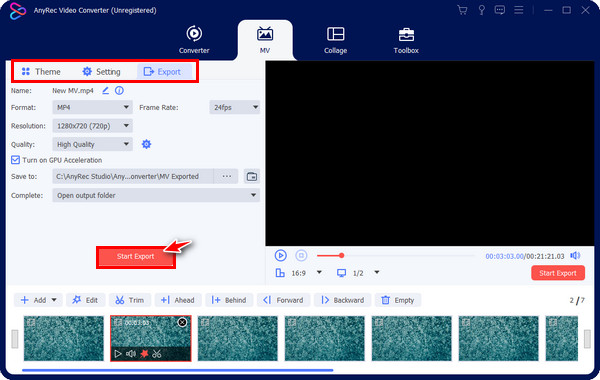 AnyRec Starta export