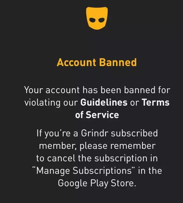 Grindr ที่ถูกแบน