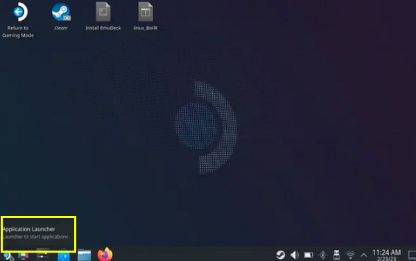 Desktop Gå til Application Launcher