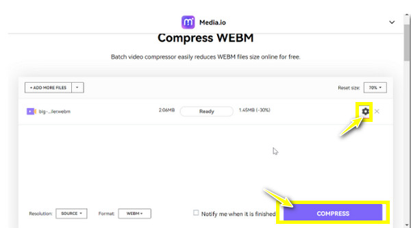 Media IO Comprimeer WEBM