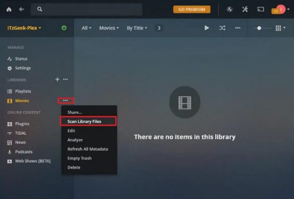 Scan Library File Plex