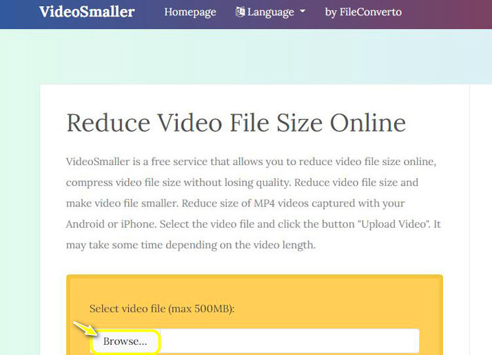 Videosmaller WEBM を圧縮