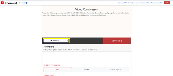 XConvert Comprimi Webm