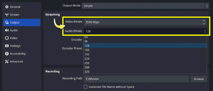 Adjust Encoding Settings