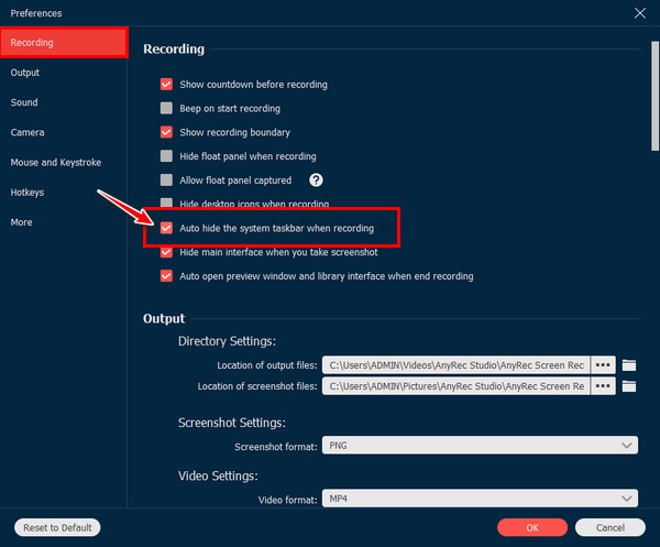 AnyRec Nascondi automaticamente la barra delle applicazioni