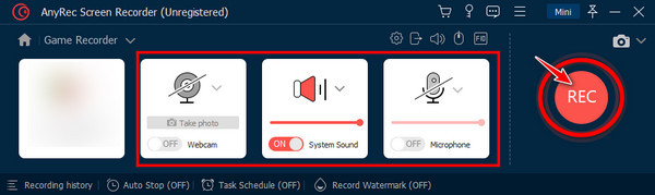 AnyRec Audio-Option aktivieren