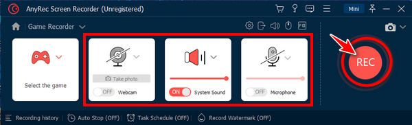 AnyRec Omogućite audio opcije