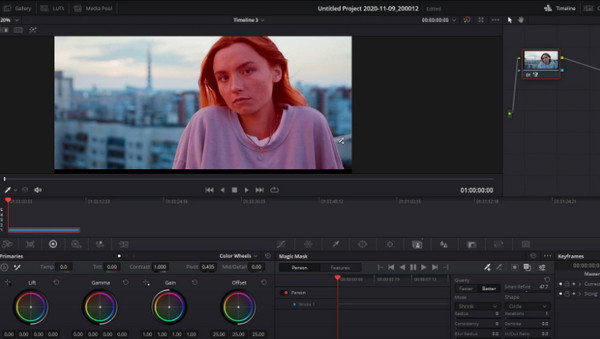 برنامج DaVinci Resolve Video Masking Editor