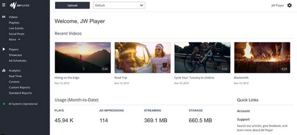 Plateforme vidéo en ligne JW Player