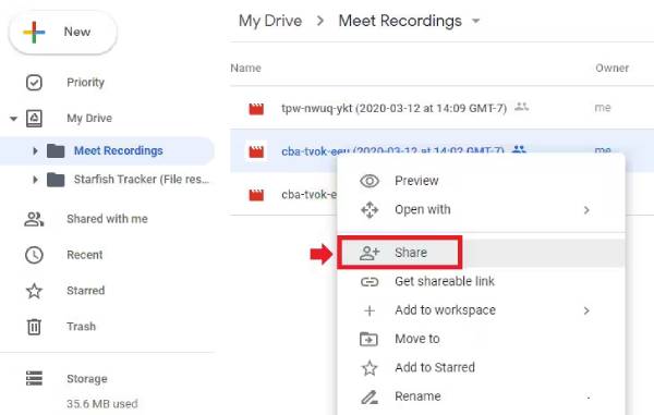 Meet Recording Disk Google