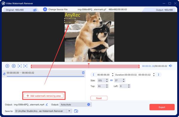 Ukloni vodeni žig iz GIF AnyRec