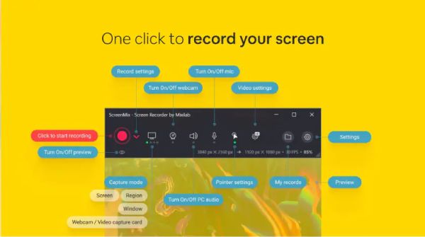 ScreenMix bezplatný software pro nahrávání videa