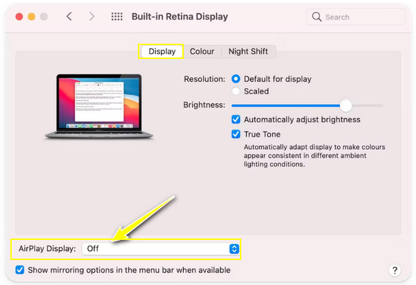 Disattiva Airplay