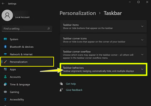 Verhalten der Taskleiste in Windows 11