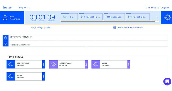 Registratore audio remoto Zencastr