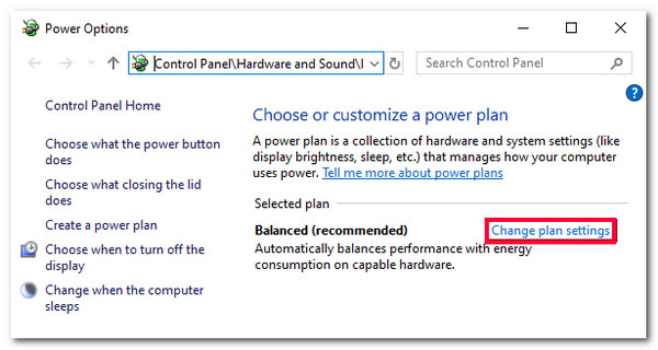 Access Power Options