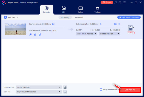 AnyRec บันทึกวิดีโอที่พลิก