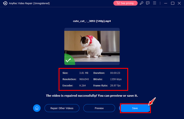 Anyrec 保存修复的 MP4 视频