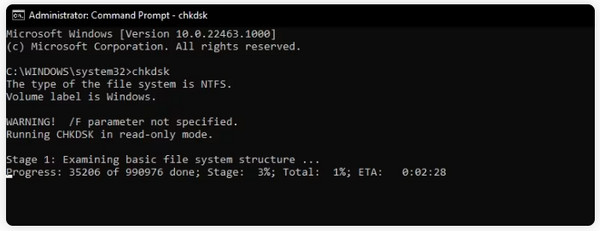 Arquivo MKV de reparo Chkdsk